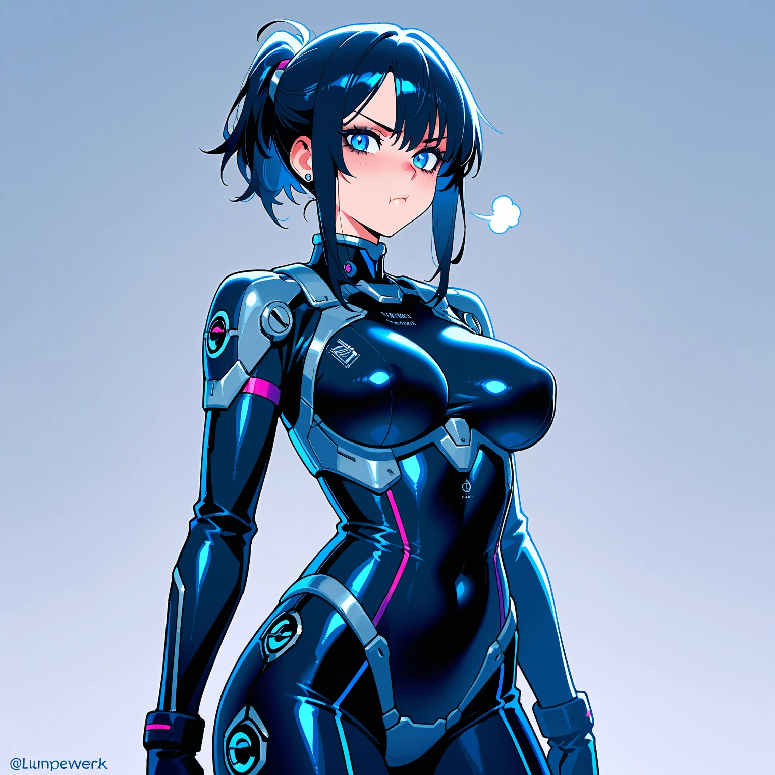 Create a high-quality anime illustration of a woman with a pixie haircut, emphasizing bold lines and details reminiscent of professional manga art. The character should convey elegance and strength, with sharp, engaging eyes and a modern, fashionable outfit that suits her hairstyle. Opt for a minimalist background, focusing on a clean and uncluttered look to highlight her striking pose and confident demeanor. Use vibrant colors and strong shading to bring out the character's features against the simple backdrop, ensuring the drawing captures the essence of classic manga aesthetics.
large breasts
(her face has a striking resemblance to Halley Berry and Celine Dion:1.3)
<lora:DonM3v1lM4dn355XL:0.35> DonM3v1lM4dn355XL,
shadow, abstract
<lora:Blue_mechangel_01:0.35> cyborg girl with robotic body
<lora:mechagirl-sdxl-prod-e:0.35>
<lora:mecha:0.35> mecha
ice, water