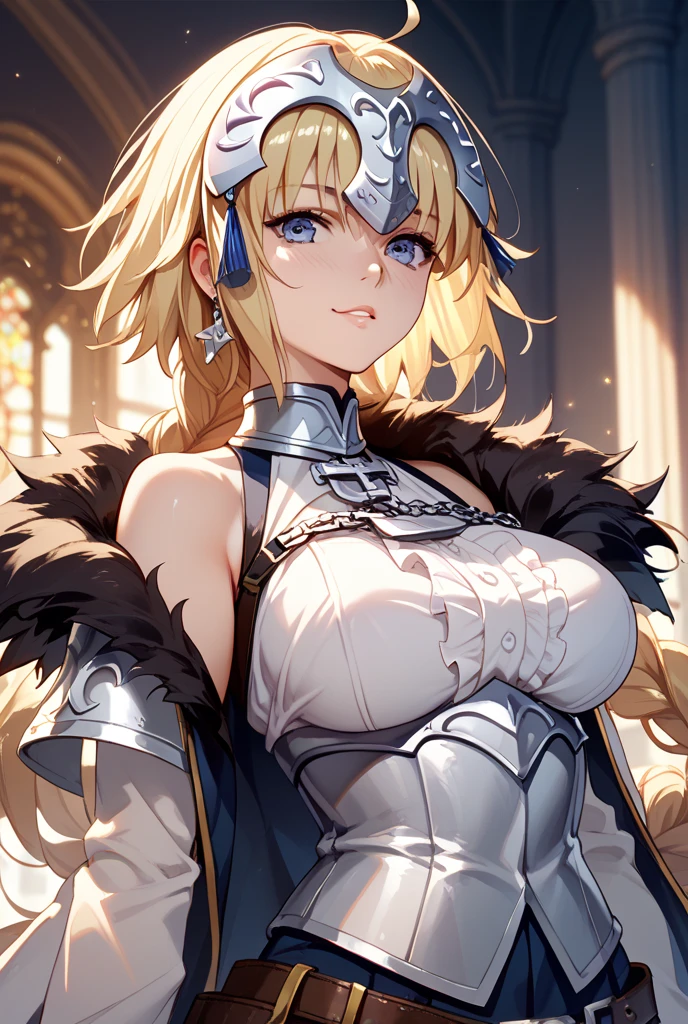 Artoria Lancer, Mulher Madura, elegante, cabelo loiro, olhos verdes, Curvilíneo, coroa, Ombro nu, tronco, Resolução 4k, alta qualidade, Hyperresolution,accuracy,Detailed rendering,(Subtle facial image)(Image of fine hair)(topquality)(Masterpieces of masters)(High degree of completeness)(A sense of atmosphere)tmasterpiece,Super detailed and super detailed(portrait), long blonde hair, (((twin braids)))(((ANKLE LENGTH HAIR))) (((Sakimichan))) (((blonde)))((Armor)) ((Halberd))) (((warrior))) (((darker skin)))