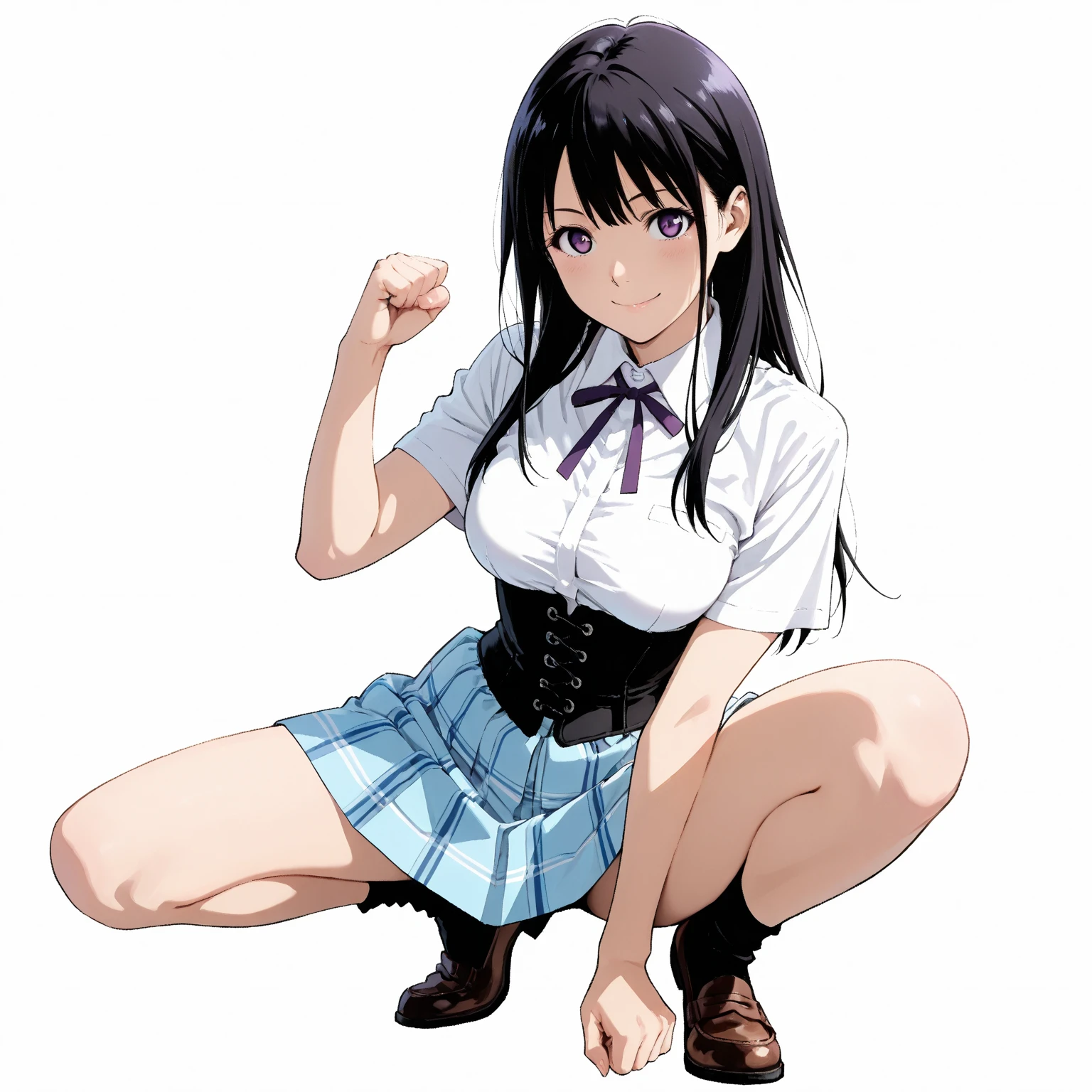 shirase sakuya,Denim shorts,Black knee-high socks,Black thigh-high socks,White shirt with rolled up sleeves,Slender and sexy woman,Black Hair,ponytail,Place your hands behind your back,In the tank,Waterboarding,Restrained by rope,Suspension,Pole,I'm about to drown,