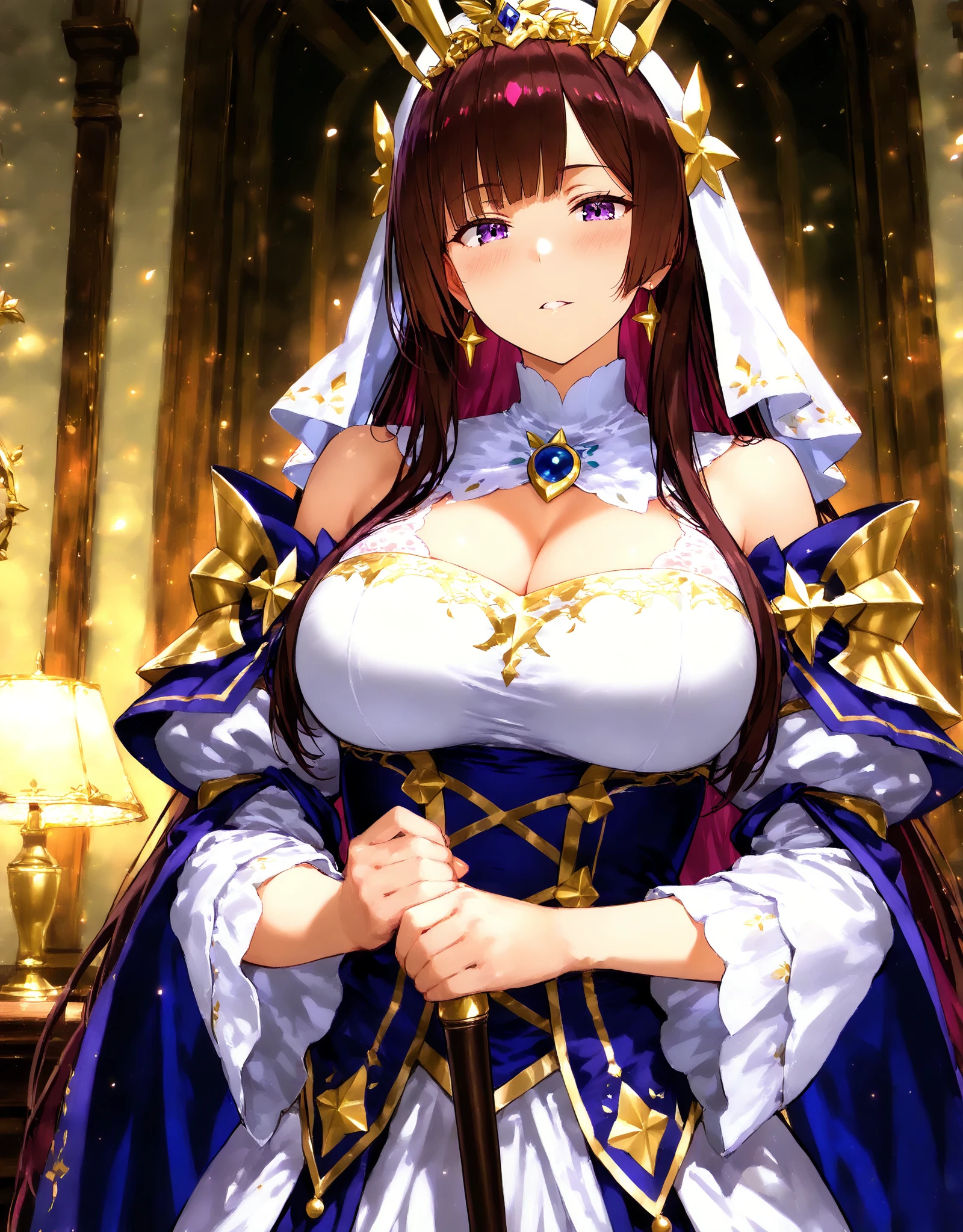((Highest quality)), ((masterpiece)), (detailed), (Perfect Face)、The woman is Maya Cordelia, a Demon Slayer, with orange semi-long hair and wearing a black Demon Slayer suit adorned with luxurious gold embroidery and trim.