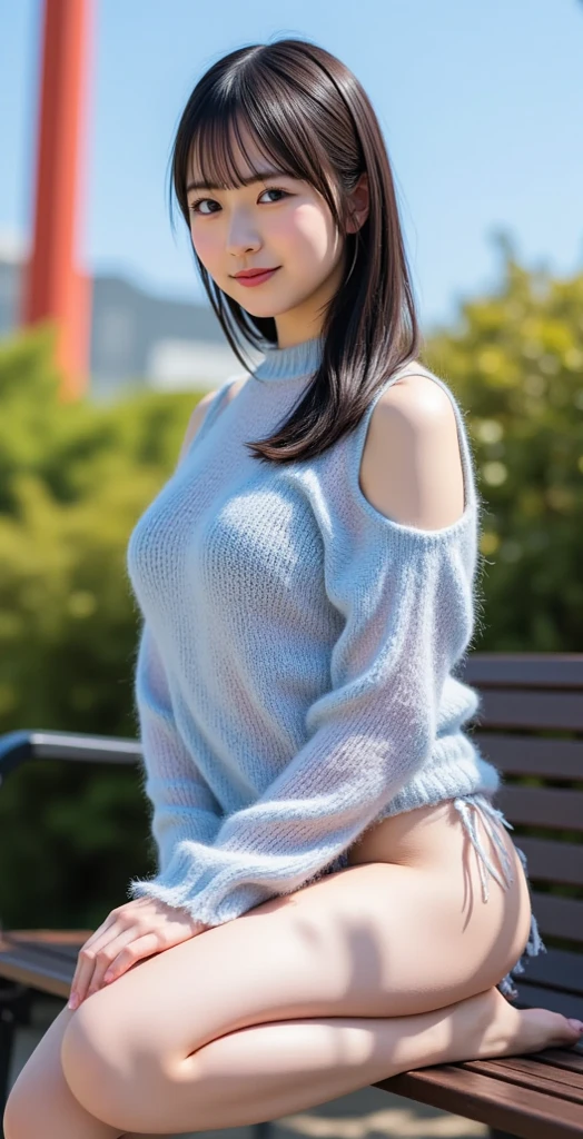 NSFW,(masterpiece:1.3, highest quality, ultra high resolution, Super detailed), (realistic, photorealistic:1.4)(highest quality, masterpiece:1.2), perfect body, slim waist, nice chest, (topless,No bra,Off-the-shoulder printed sweatshirt without a bra,Woman lifting her shirt,expose her breasts,The nipples and areola are definitely visible.,Showing erect nipples and areola,big breasts,big breasts),, beanie hat,micro skirt,low rise denim skirt, Detailed white lace low rise panties,showing panties,Crouching panty shot,Black leather ankle strap high heels, black tights,Quiet alley, lively