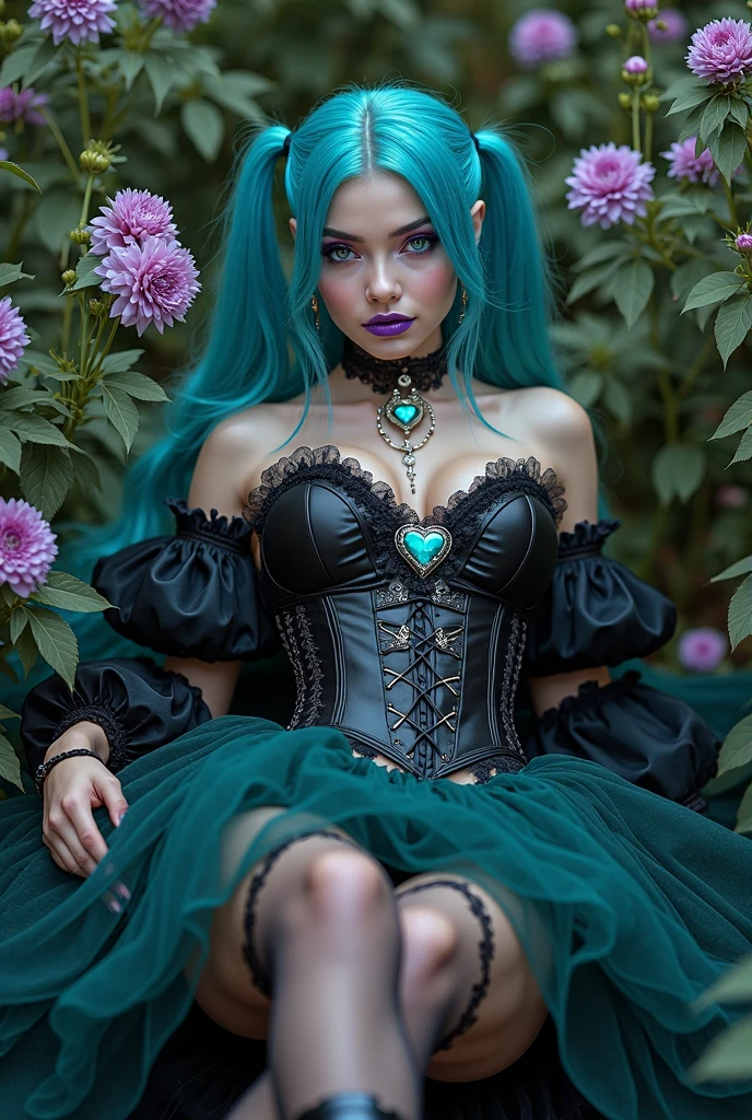 beautiful Swedish Model who controls poison、beautiful smile、lipgloss、intense makeup、look at the camera、full body Esbian、、sparkling poisoned flower costume、、、、shiny sparkling multicolor hair、secrete poison、skull hair accessories、fishnet tights、shiny sparkling dark magic forest background