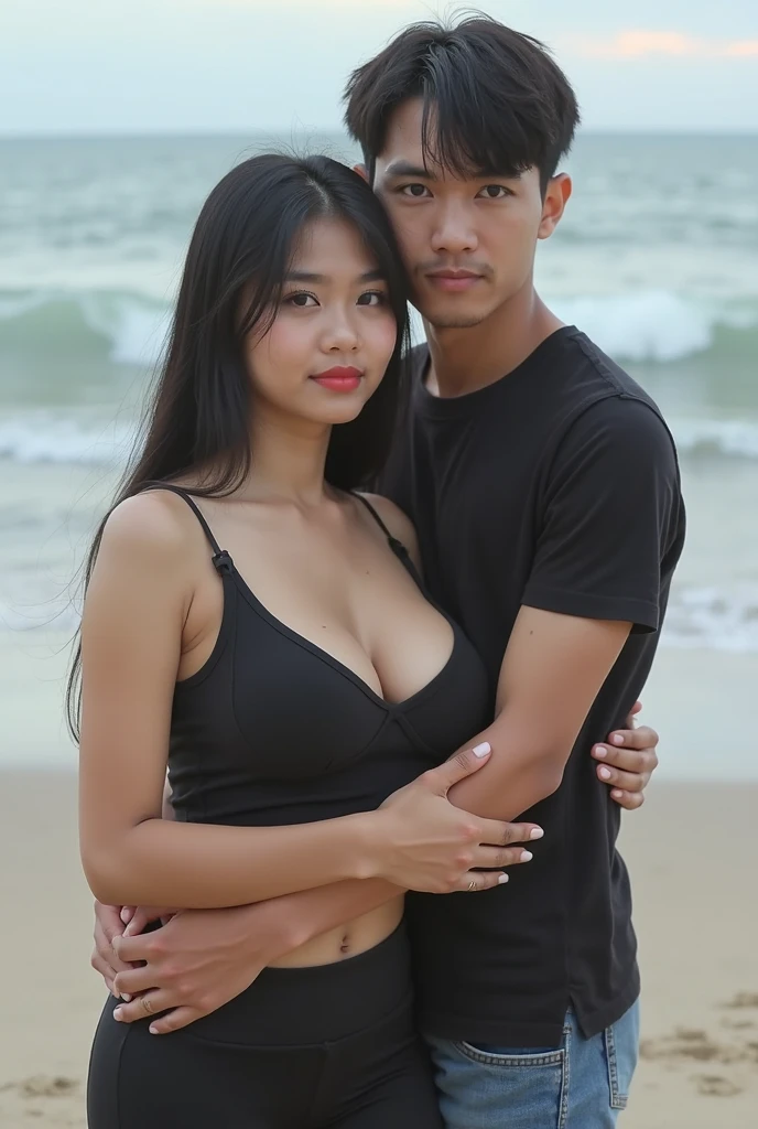 a nude man standing, slightly smiling, kissing and hugging, full body, wearing pink underwear, at beach (best quality,4k,8k,highres,masterpiece:1.2),ultra-detailed,(realistic,photorealistic,photo-realistic:1.37),highly detailed male portrait,warm lighting,detailed skin textures,beautiful detailed eyes,beautiful detailed lips,extremely detailed eyes and face,longeyelashes,intricate details,dynamic pose,intimate moment,romantic,pastel colors,soft lighting