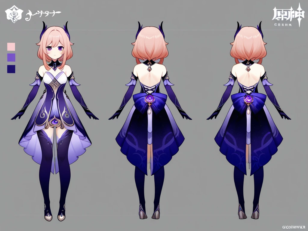 ((masterpiece, Highest quality)), Detailed face,Anime Style, One Man,Character design sheet， Full Body Lesbian, Full of details, front, Rear view of the torso, Very detailed, depth, Many details, ((Character Concept Art)), ((Character design sheet, same characters, front, ~ side)) Purple Hair,blue eyes,magician,robe costume,Grin,Close your mouth,
