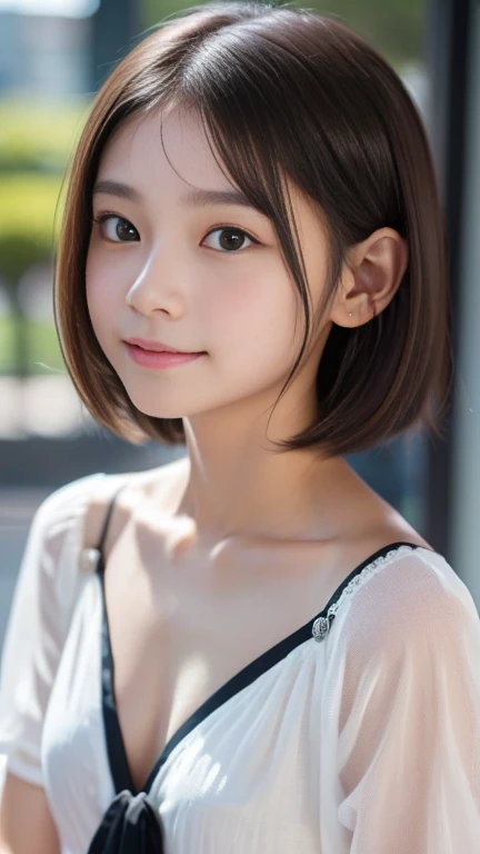 8k,(RAW photo),(best quality, masterpiece:1.2), (realistic, photo-realistic:1.25), ultra high res,
(), very cute 1girl, kawaii, (smiling), (loli), (loli fac4), (plump body:0.9), (little:1.25),
(nude:1.1),
(embarrassed:0.1), (full-face blush:0.1),
(flat chest:1.1),
in street, form below,
free pose,
cowboy shot,
(short hair:1.2), parted bangs, dark brown hair,
Glossy Skin, clear white skin,