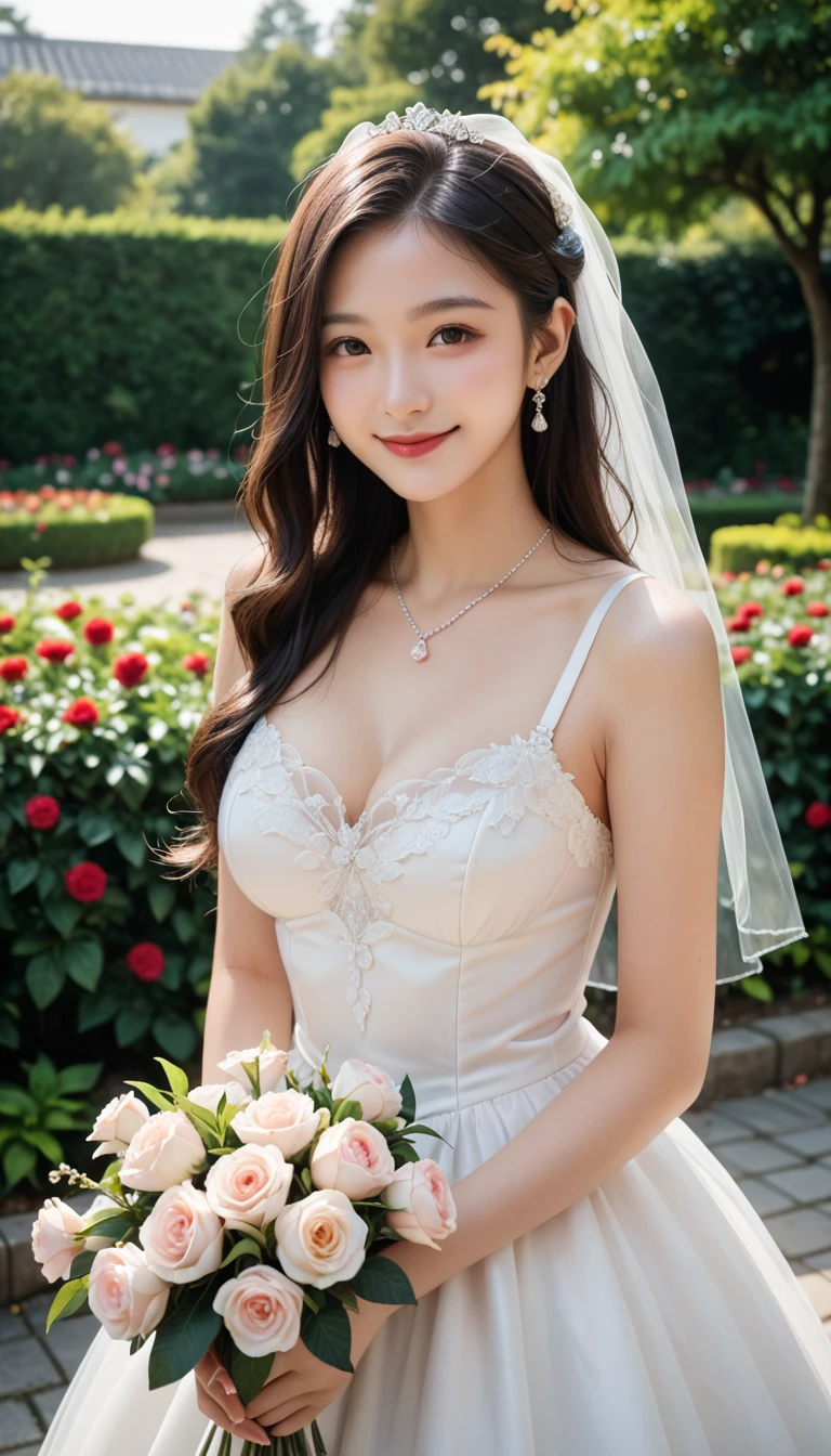 (best quality, masterpiece:1.2), (realistic:1.3), (ultra-detailed background, detailed background), bokeh, highly detailed eyes, double eyelid, ((medium breasts)), ((fantabulistic taut cleavage)), ((spread breast)), ((sexy obscene)), (large pretty areolae:1.2), frilled see-through dress, (lace-trimmed see-through white dress:1.4), bridal tiaras, gorgeous parchment see-through wedding dress, luxury see-through wedding dress, classic see-through wedding dress, show, bridal veil, bridal gauntlets, bridal cascading bouquet, upper body, wedding at church, from above, the skirt spreads round and wide, highly detailed eyes, double eyelid, (smiling adorable beauty:1.3), 1girl, cute, teenage, posing, smiling, dynamic angle, dynamic pose, (((no panties))), (((no bra))), short hair,