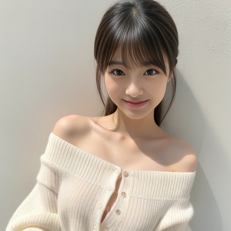 (show your armpits、surreal、armpit、armpitの細かいシワ、詳細なarmpitの毛穴、armpitの皮膚が黒い、黒のarmpit), (enlightenment), (High resolution), (8K), (very detailed), (The best enlightenmentns), (armpitのポーズ、beautiful and fine eyes), (highest quality), (super detailed), (masterpiece), (wallpaper), (detailed face), 30-year-old girl,美しいarmpitを見せる,brown hair,Short or medium hair,upper body only,Girl in dark blue sweater without sleeves, Japanese