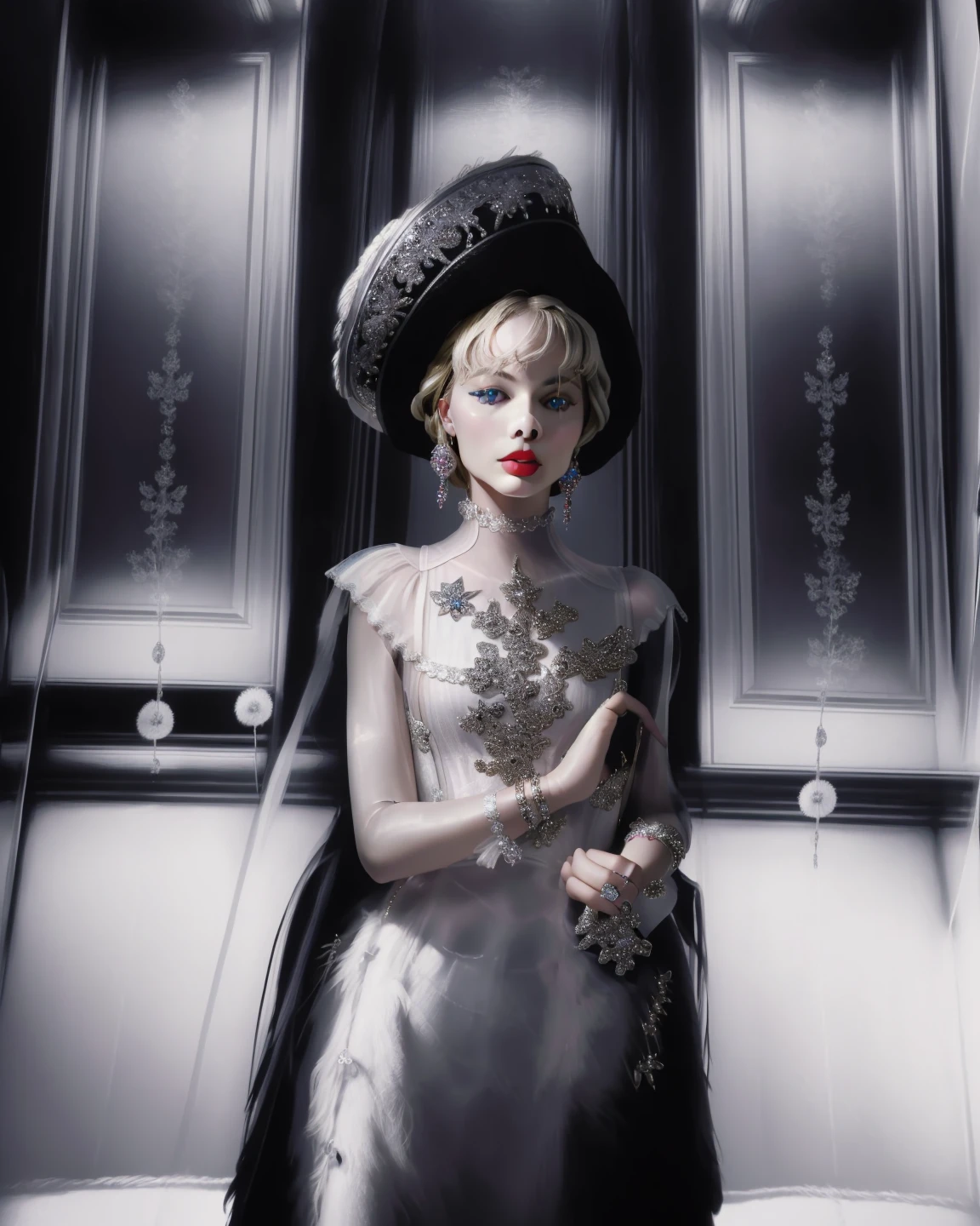 Join Barbie as a refined art connoisseur, participando de uma gala exclusiva do museu. Vestida com um vestido requintado, She captivates with her presence amid priceless pieces of art, adicionando um toque de glamour ao evento cultural. --auto --s2