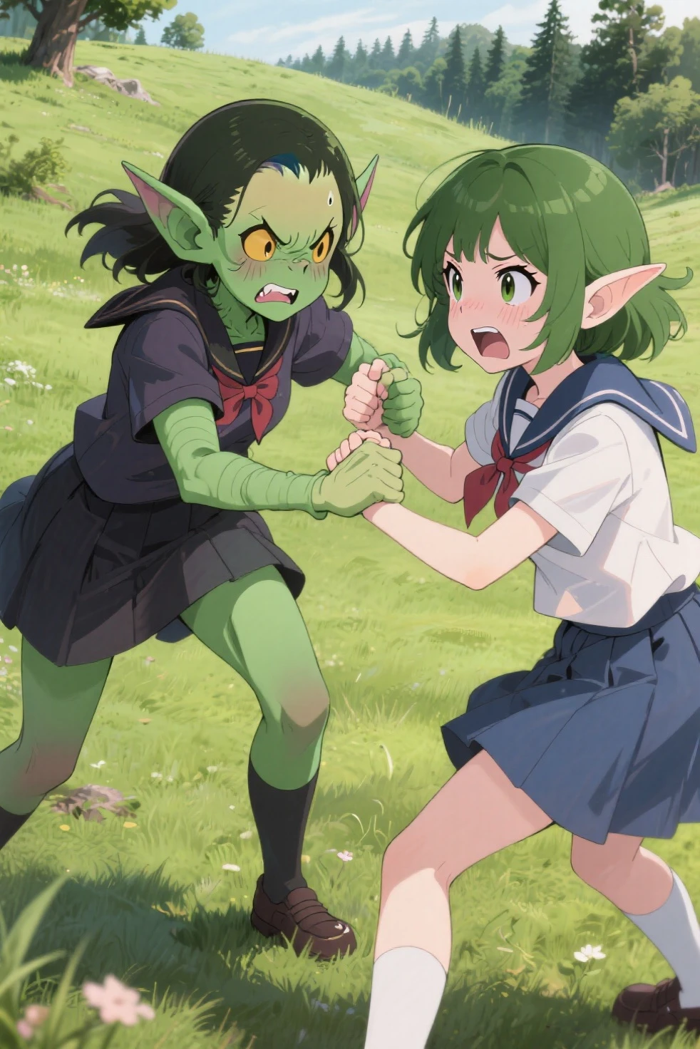 goblin, goblins, goblin gangbang, green skin, foot