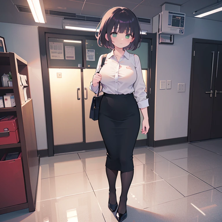 (solo), 1 skinny girl standing, swaying back, BREAK, show off large breasts, bursting breasts, (show off cleavage), short torso, (skinny too narrow waist), (very skinny long legs), BREAK, (short dirndl), (too short skirt), show off thigh gap, stiletto heels, BREAK, nose blush, orgasm, (nsfw:0.3), covered erectile nipples, (heavy breathing)