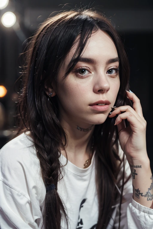 an overexposed photograph by bruce weber of a young lady looking like  LunaEv1 in a [grunge | rock] style