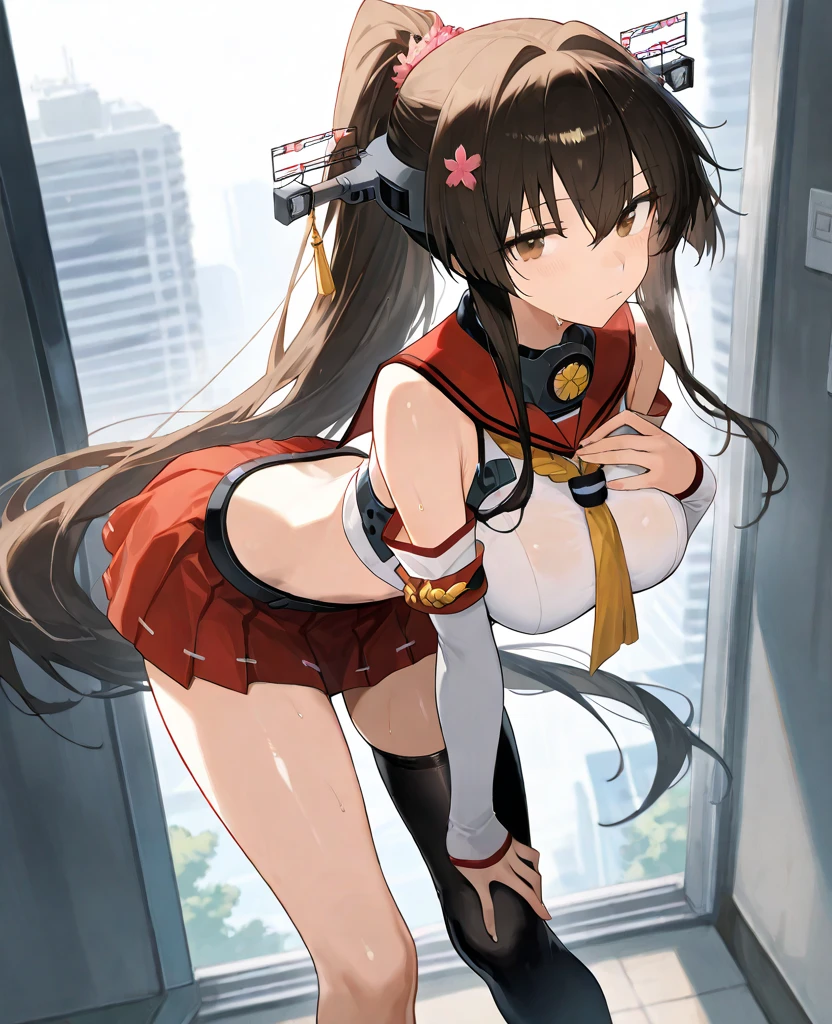 master piece,Best Quality,highest quality,Ultra-detailed,ultra high resolution,extremely detailed CG unity 8k wallpaper,Illustration,anime color,Detailed skin,Shiny skin,Realistic,Beautiful detailed eyes,iluscious eyes,striking eyes,Perfect ???????, gleaming skin,oily skin,1girl in,Solo,

up skirt,roll up skirt,adjusting clothes,adjusting panties, ((Leaning forward)),

cabin attendant uniform,flight attendant uniform,light blue blouse,dark blue slit tight skirt,red neckerchief,earrings,high heels,stockings,middle hair,half updo,dark brown hair,red lips,Large breast,

,cameltoe,bulge,visible panties,elaborately intricate designed luxury and shine and brightly white panties, moist panties are digging into ??????,skin dantation
,love juice,love juice stain,slip pubic hair,

frown,serious,sad,disdain,embarrassed

in abandoned house,faint light,messy room,many garbage bags,trash,stains on wall ,
(((vignetting,close to viewer,back shot,nice ass,beautiful ass focus,upper body))), (((cover,sexy dvd,idol image video))),