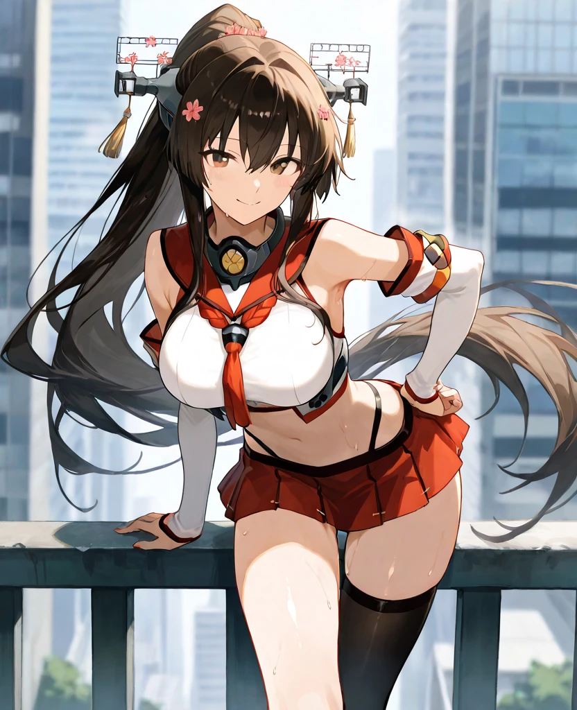 saratoga, side ponytail, smokestack hair ornament,
white dress, breast pocket, red thighhighs, garter straps, red neckerchief, belt,
(masterpiece:1.4),(best quality:1.4), (premium:1.4), (great illustration:1.4), (ultra-detailed:1.4),(art CG, 8K),1girl solo, KonishiCSA,(Buddha Statue:1.4),
(bikini:1.4)
