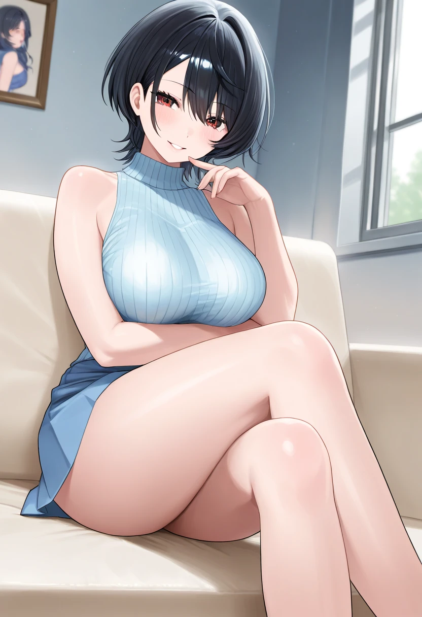 1 girl, 1 boy, Head between the thighs, asphyxia, Thick thighs, (masterpiece:1.2), (highest quality:1.2), Full Body Shot,
Jill, Jill・バレンタイン, Big Breasts,skirt, Cleavage, Waist clothing, blue eyes, fingerless gloves, gloves, short hair, Blonde Hair, pencil skirt, sweater around waist, large 胸, Holding,Strapless,miniskirt, Tube top, black skirt, Brown Hair, boots, Focus Only, sweater,blue eyes,Please open your mouth wide,blush,Serious face,Sitting on a white sofa,
