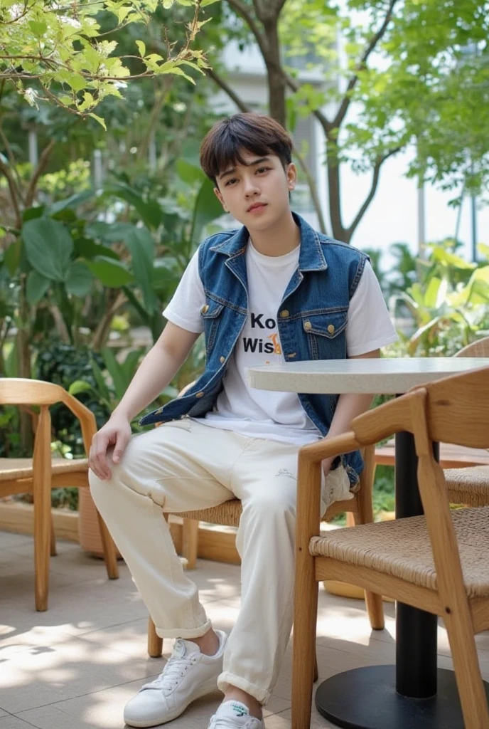 Beautiful boy、station、Cute Boys、20-year-old、japanese boy、Sit on a chair、Spread your legs、Shorts、