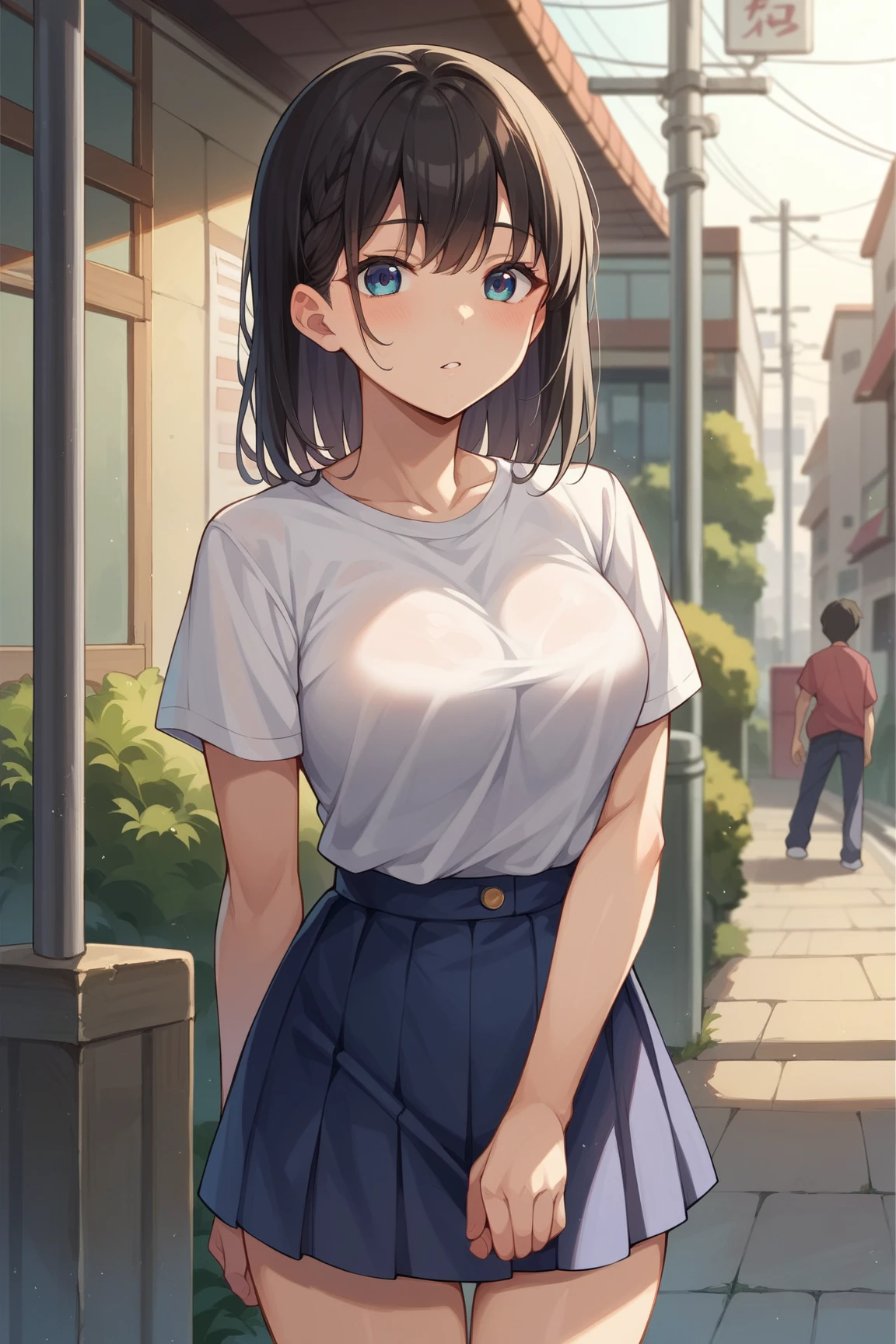 1girl, tight shirt, (((bimbo))),