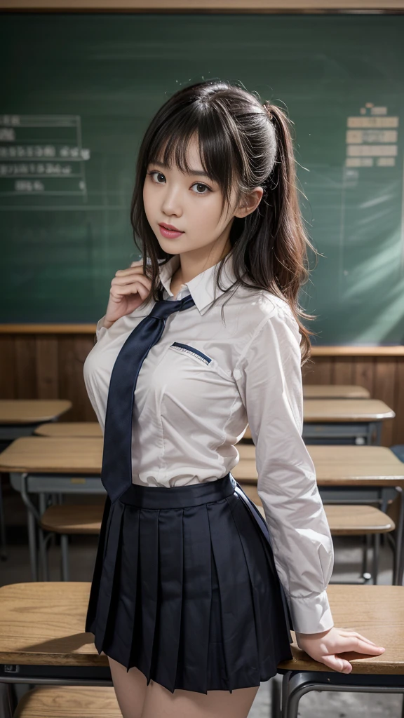 masterpiece, Highest quality, 8k, Young and beautiful, 、The clothes are big、photo shoot, Cute Face, Thighs, Bright classroom,  (((Embarrassing)))、Embarrassing、No makeup, 10 generations, Detailed face, Background Blur、Tight waist、((((School uniforms、White shirt、Checked mini skirt、Lift up your skirt、Pussyを見せる、あなたのオPussyを見せて)))), Straight hair、Light brown hair、(((Please lift up your skirt sadly)))、Bright classroom、Thighs、((Apparently it is&#39;It&#39;s him&#39;I am going to cry))、(((Lift up her skirt yourself)))、Pussy、Pussy