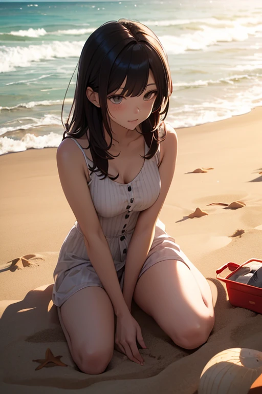 Beautiful mature woman ,beach