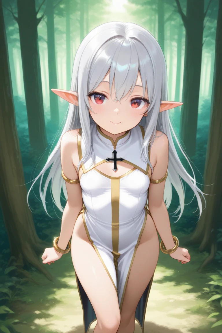 ((Highest quality)),((Very detailed)),masterpiece,Absurd,Detailed face,Beautiful Face,(Fine grain, Deep Eyes),One girl((Dynamic pose)), Freezing, Pointed Ears, alone, Twin tails, Green Eyes, Outdoor, Earrings, jewelry, Long hair White hair, smile, Fairy, View your viewers, button, coat, bangs, parted bangs, Day, Thick eyebrows,Side Lock, Short eyebrows, Grass, nature、sauce_anime,score_9,score_8_superior, score_7_superior, One girl,alone,indoor, Fascinating、Thighs, Long Shot,bed, Fancy, animeぬり、blush、Glare、Get angry、pain, Embarrassing, Embarrassing, 1 Girl, alone, Watching the audience, Parody, animeぬり、nude, No underwear, Wild Rift, Beautiful feet, View your viewers、In 4K、High resolution、alone、Completely naked、The whole body is exposed、フルnude,Nipples、tits、Facing forward、Spread your legs、Sweat、High heels、Female organ,Bristles、(((pubic hair)))、((Small breasts)))、(((フルnude)))、((Long legs)))、(((Squat down and spread your legs)))
