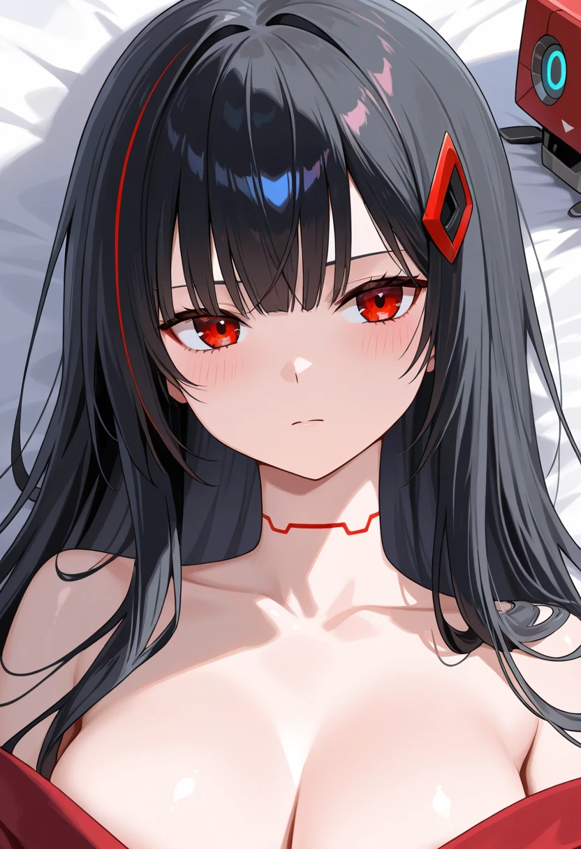 (masterpiece), best quality, expressive eyes, perfect face,Anime girl,s old girl,houraisan_kaguya,(half closed eyes),(turime),((seductive smile)),enjoy,(open small mouth),((gothic lolita)little black dress)),Lace,red ribbon,hair ribbon,NSFW,((cleavage)),((off shoulder)),((strapless))one girl,((black hair)),Extra Long Hair,wave hair,((red eyes)),((shining eyes)),masterpiece,best quality,large breasts,Anime,((cinematic lighting)),((hime_cut)),at midnight,perfect finger,,((vaginal sex)),missionary position,vaginal penis,((1 man and 1girl are having sex)),lie on one’s back,sleeping,overhead shot,((fat man))