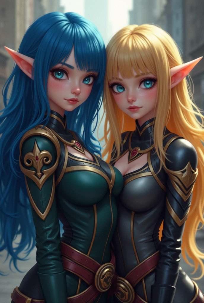 A hyper-maximalist fantasy scene featuring an intricately detailed elven girl with wide curves and a stunningly detailed face, set against a vibrant, magical background, in a digital painting style reminiscent of Artgerm, Paul Lewin, and Kehinde Wiley.