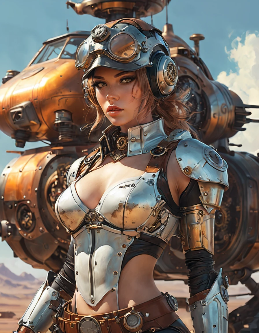 suggestive pose, random hair color, random eye color, tenebrism art style painting,oil on canvas,(((gigantic large natural sagging bosoms,very marked cameltoe))),steampunk airship background landscape,full steampunk clothes intricade detail, WLOP, sakimichan,Greg rutkowski, Alfonse mucha, makoto shinkai, stanley artgem lau, rossdraws, hyperrealistic,trending on Artstation, Unreal Engine 5, 8k,concept art,digital paint, splash art, splash paint, face portrait,grunge painting, by banksy, by greg tocchini, by james gilleard, by joe fenton, by kaethe butcher, insanely detailed, symmetrical, octane render, concept art, artistic, cinematic, ultra sharp focus, highly detailed, vibrant soul, perfection