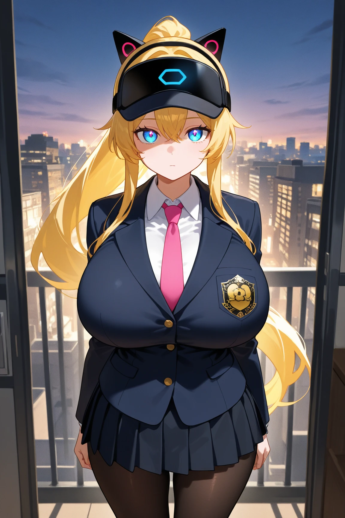 blonde, darkskin, gyaru, sad, huge breasts, school clothes,