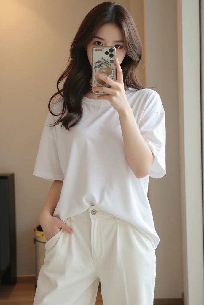 (Oversized_Shirt:1.2)、Oversized_Shirt、
Good Hand、4K、hight resolution、​masterpiece、top-quality、((Hasselblad photo))、foco nítido、(cinematlic lighting)、beautiful  lighting、dynamic ungle、[:(Detail Face:1.2):0.2]、Women of short stature、sixteen years old、Attractive paws、Emphasis on the thighs、thick thight、Beautiful legs