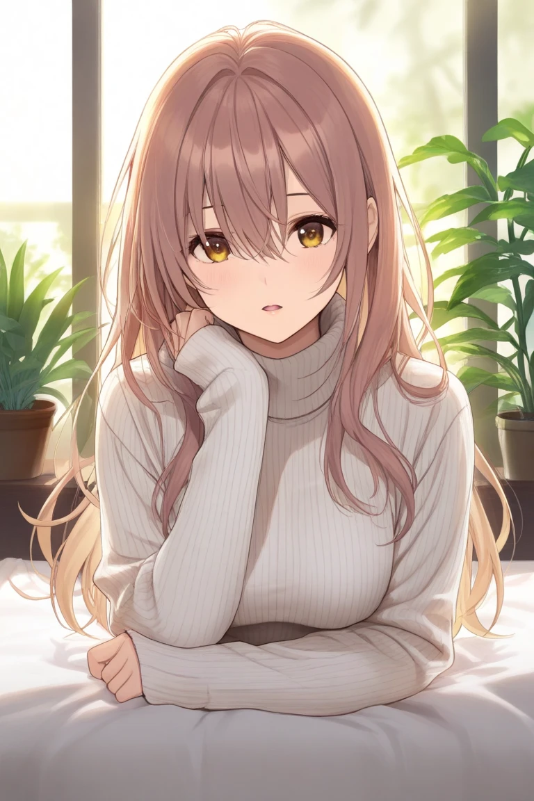 yuigahamama, <lora:yuigahamama-lora-nochekaiser:1>,
yuigahamama, hair bun, mature female, (orange eyes:1.5), orange hair, short hair, single hair bun, hair between eyes, sidelocks, smile,
BREAK denim, jeans, pants, sweater, turtleneck, turtleneck sweater, white sweater,
BREAK indoors, bed,
BREAK looking at viewer, (cowboy shot:1.5),
BREAK <lyco:GoodHands-beta2:1>, (masterpiece:1.2), best quality, high resolution, unity 8k wallpaper, (illustration:0.8), (beautiful detailed eyes:1.6), extremely detailed face, perfect lighting, extremely detailed CG, (perfect hands, perfect anatomy),