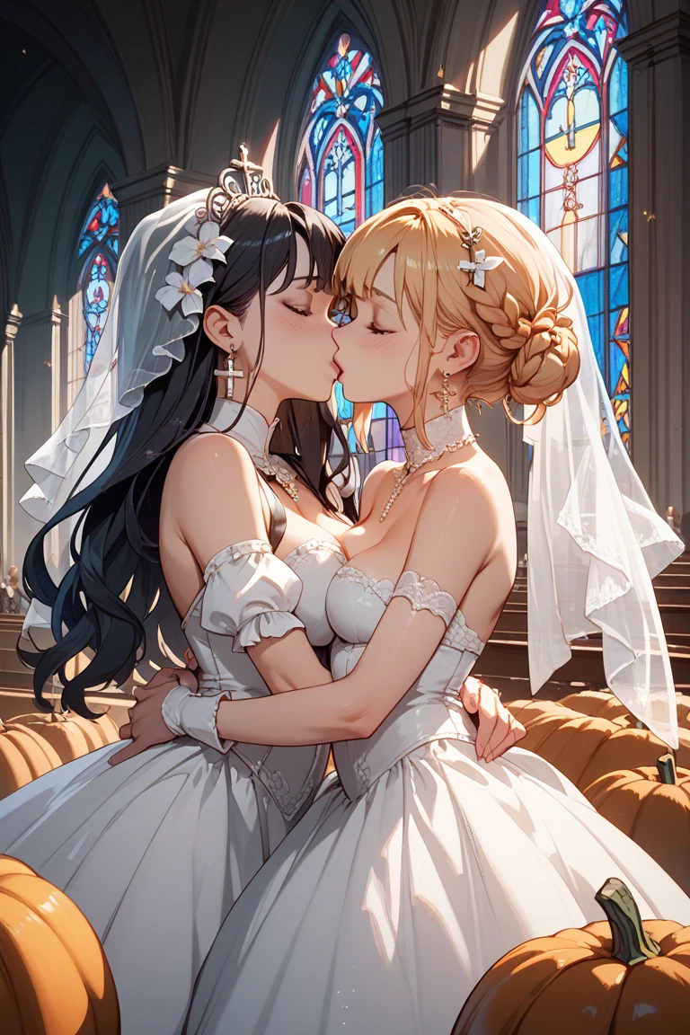 "The blissful days of the bride and the bride, bound by love and embraced in silk."