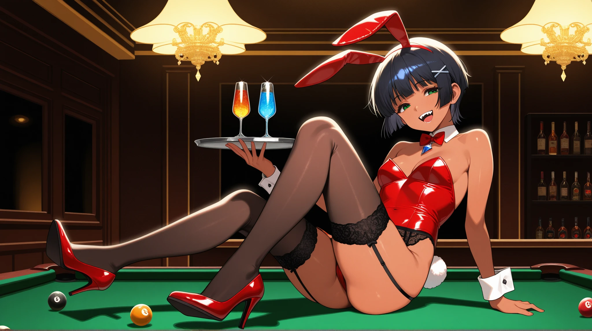 ((masterpiece、Highest quality、Detailed Anime))、casino、Beautiful night view、(3 or more naked girls、12 years old、smile、fun、Various hairstyles、pubic hair)、(((Full nudity、Pussy、The characters are unique)))、(Glowing Skin、A pair of rabbit ears:1.3、Ribbon Hairband、Fishnet tights、A bow tie、Bunny Girls 3 or more)、roulette、Slot Machines、Cocktail、Champagne bottle、((The characters are unique、Various hairstyles))、Laughter