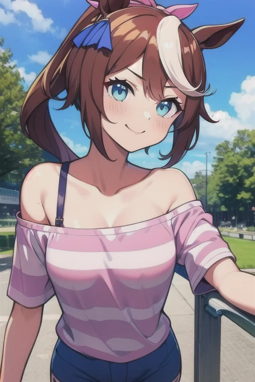 (((SHARP detail perfect face))), (nice breasts), (nice hips), detailed skin, ((tomboy)), (20 year old girl), short hair, spiky hair, (tanlines), ((masterpiece)), best quality, (SHARP details), 4k, (wearing hotpants), (wearing short tank top), navel, no bra, mole, dark red hair, smiling, indoors, ((POV)), (((on all fours) on top of viewer)), (view from (directly below)), looking down at viewer,