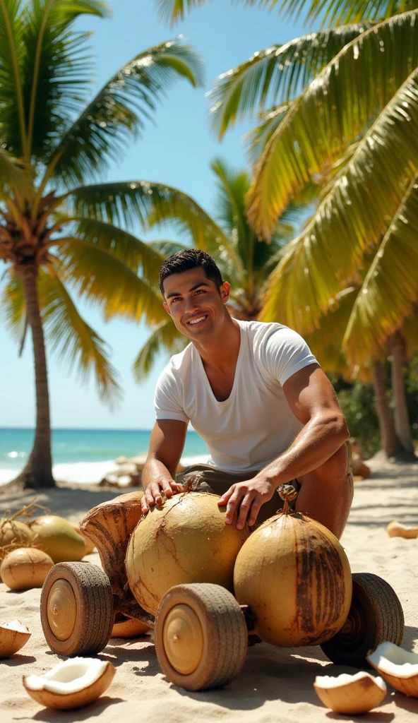 Man aged 25 to 35, at beach , salmonete, brown eye eating acai in the park, ultra HD, high qualiy, best qualityer, high resolution, 8k, 16K