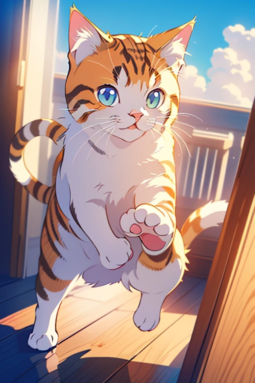 Cat playing ball