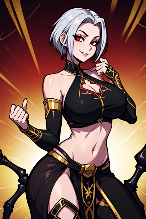 A beautiful muscular female Drow, wielding a long sword, fighting stance