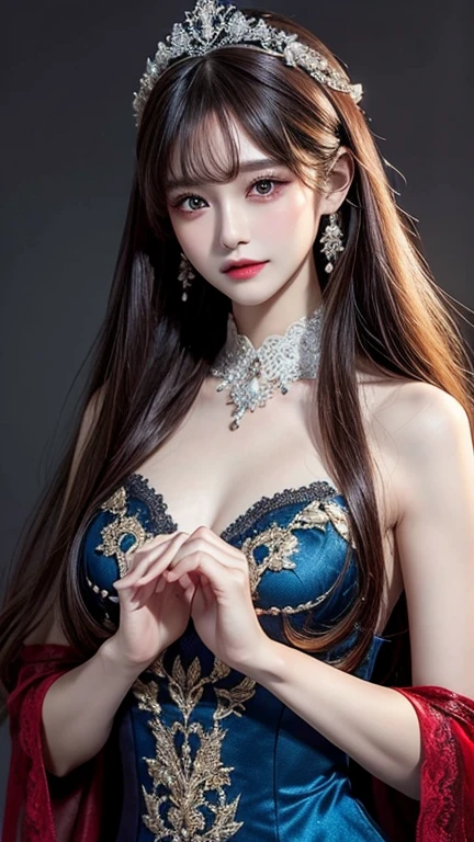 Portrait of a 21 year old saint,Charming adult saint in a long dress made of thin silk, beautiful saint with an old face, adult, She is wearing a bright pink colorful dress:1.5, beautiful face without blemishes, ((7 hair length colors:1.2)), big crown, hair brooch, Hanfu dress, Ancient Chinese style, whole body jewelry, forehead tattoo, face tattoo,very even breasts, face, innocent face, The most beautiful and delicate light red lipstick, ((thin and plump lips:0.3)), ((golden eyes color:0.6)), Detailed and delicate lighting effects, Light and Darkness, dramatic lighting, magical lights, highly detailed lighting, natural color, very sharp, realistic, 8K quality, Fantasy space setting, A space of saints and magic, The most detailed images, ((alone:0.3)), ((to the saints:0.6)), ((Staring straight at saint'upper body:0.4)), ((soft skin:0.5)), ((saint'veil:0.6)),Tattoo , Face tattoo,Oiran , clothes made of jewels , Cherry Blossom , 🌸 , grassland , Close your eyes and sleep in the chair:1.5, whole body, breast exposure, Leg exposure,show one's legs, Palace, Emphasis on waist line