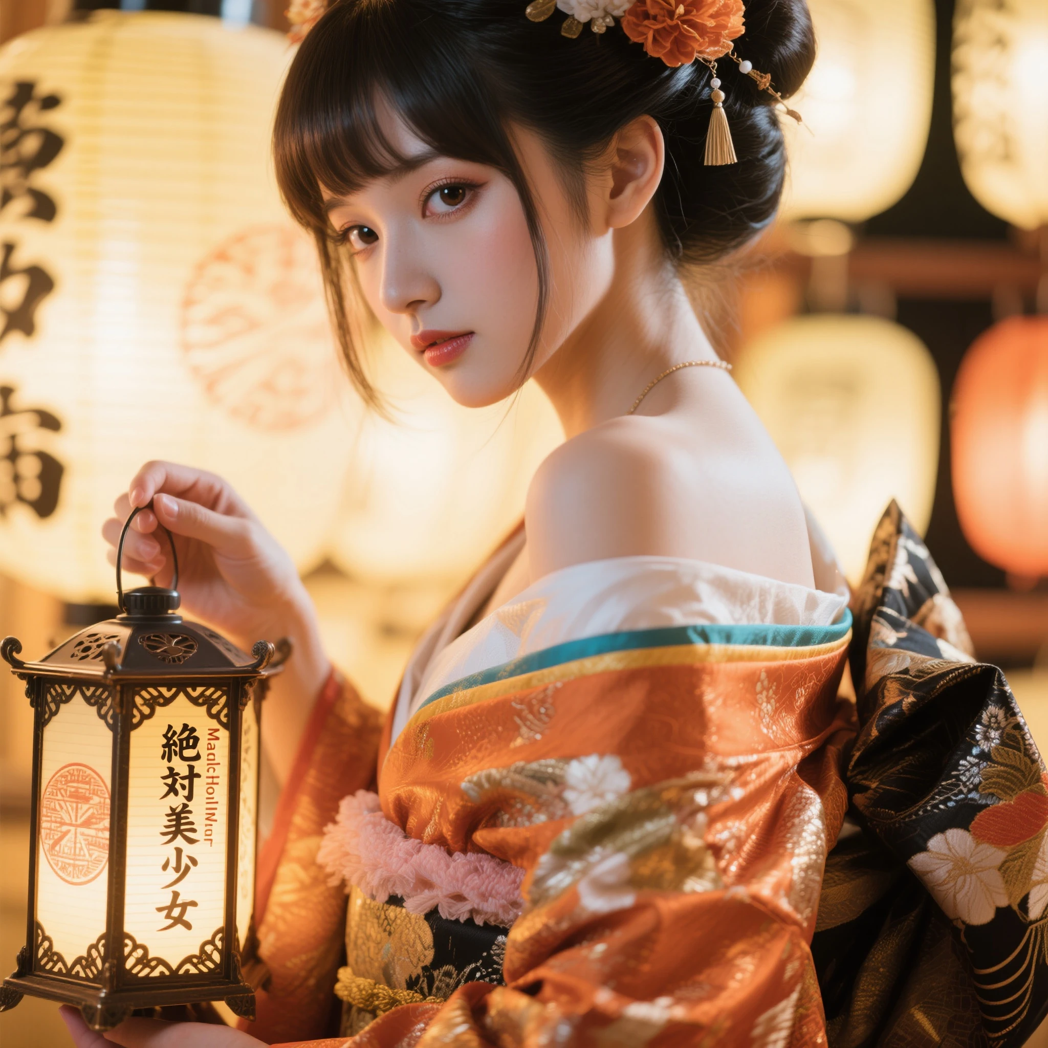 (8K、RAW Photosgraphy、Highest quality、masterpiece:1.2)、(Realistic、Realistic:1.37)、Ultra-high resolution、One Girl、cute、alone、night、Sitting、date、(Nose redness)、(Laughter:1.1)、(Closed)、Huge 、Beautiful Eyes、(short hair:1.2)、(((Fireworks bursting into the sky、night)))、(((kimono、yukata)))、Cleavage、Perfect body、Perfect Fingers、Professional Lighting、Japanese Goddess、gravure、Detailed face and skin texture、fine grain、RAW Photos