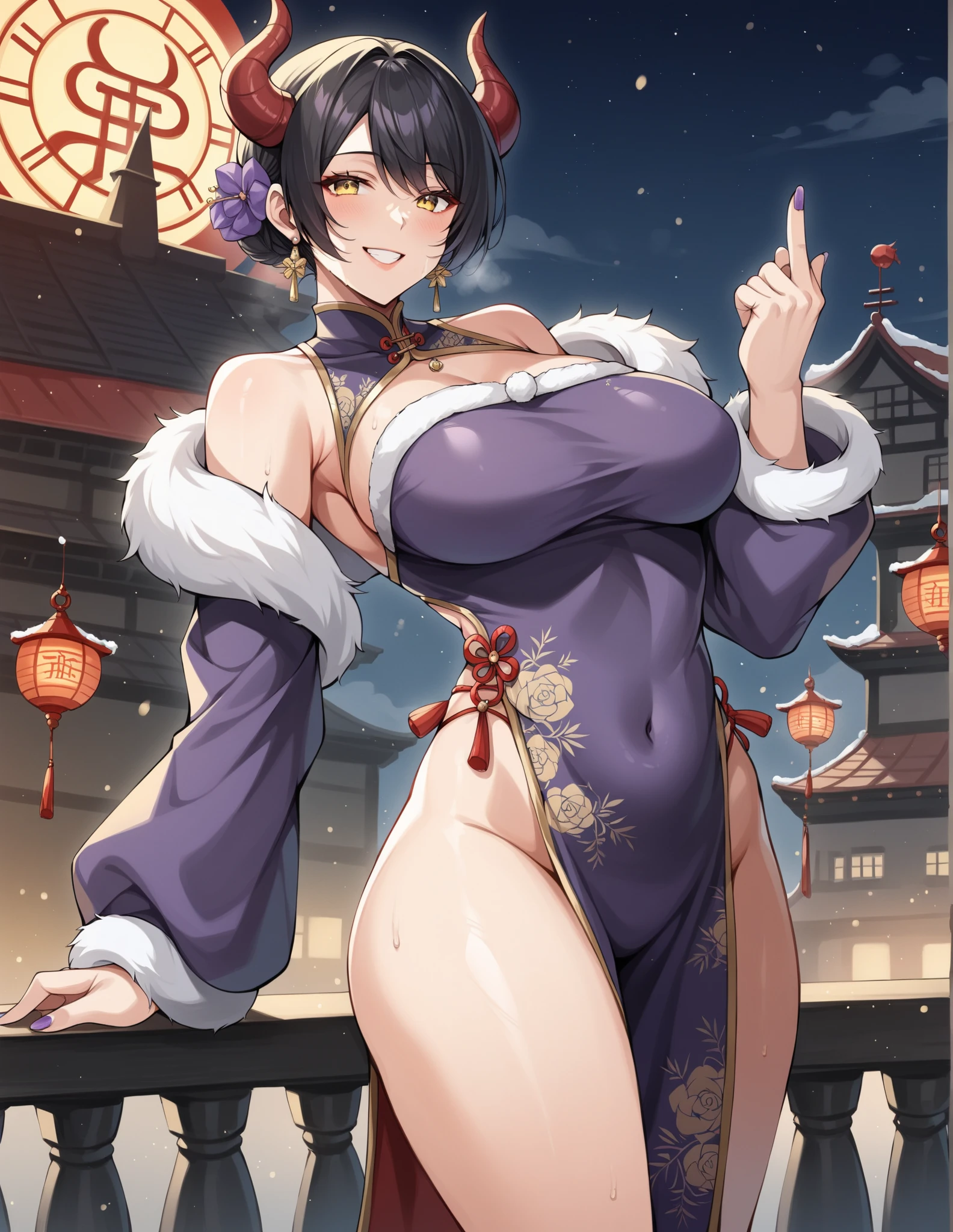 Une femme, 25 ans, mangas, cheveux longs, cheveux multicolores, aux seins nus, details, kimono multicolore, Masque Kabuki