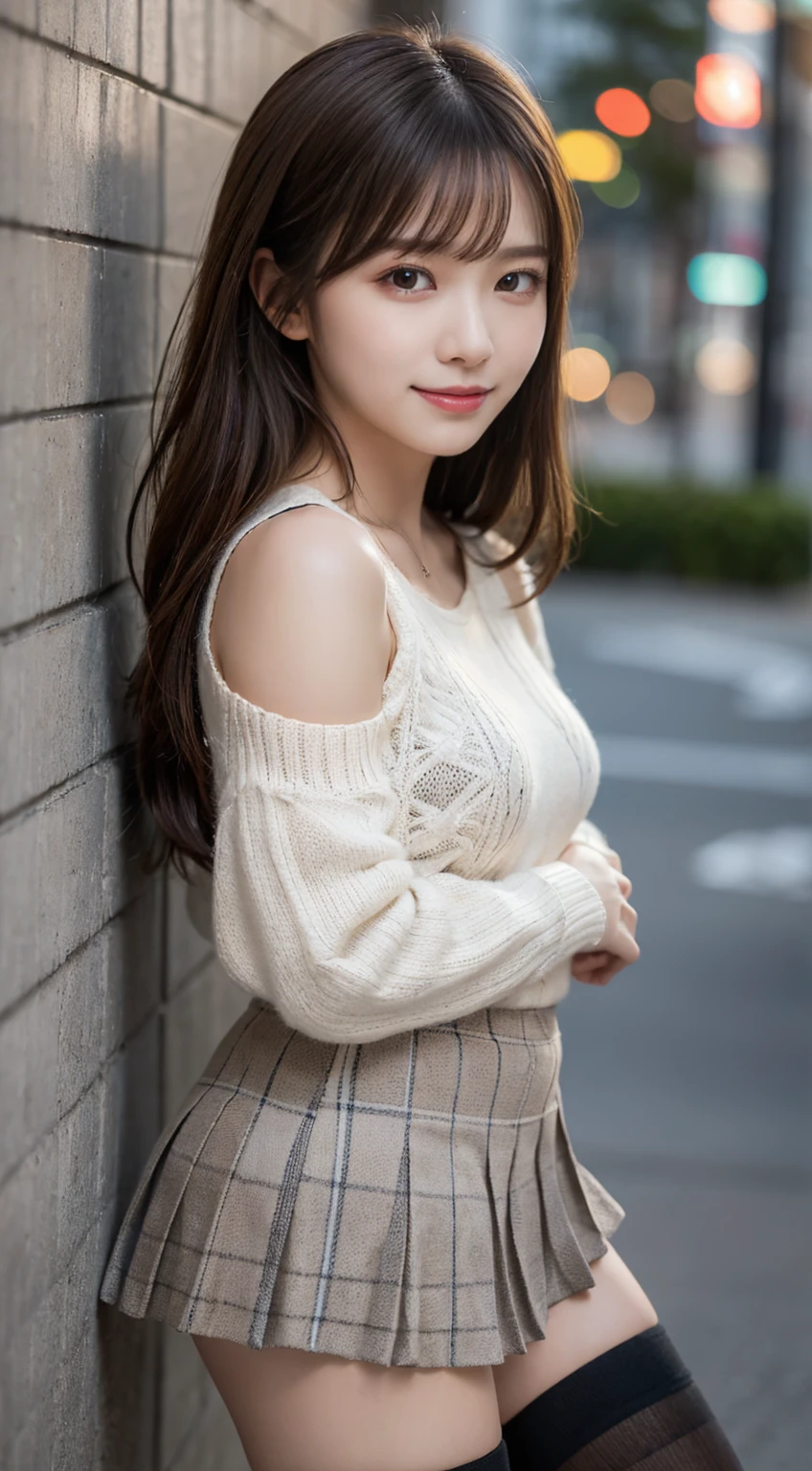 ((highest quality, 8k, masterpiece:1.3)), concentrated:1.2, Beautiful woman with perfect figure:1.4, Stick your butt out:1.2, ((Beautiful Long Hair)),(Long white legs:1.3) ,(Off-the-shoulder sweater:1.4) , (sports car, street: 1.2), Highly detailed face and skin texture, Detailed eyes, double eyelid,Whitening the skin,(Straight Big Tits:1.3),smile,Put on a necklace,gyuru