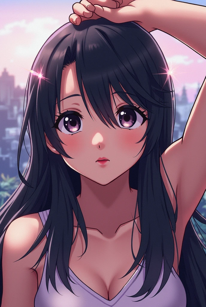 Cute mommy, mature women, realistic skin,perfect ,black hair, long hair, (hair over one eye:1.4), messy hair, hair between eyes, Nude, chubby,plump,fat,dense pubic hair, extreme pubic hair,pucker lips,cute shy blush on, night, ((Night city view, on top of tree:1.3))