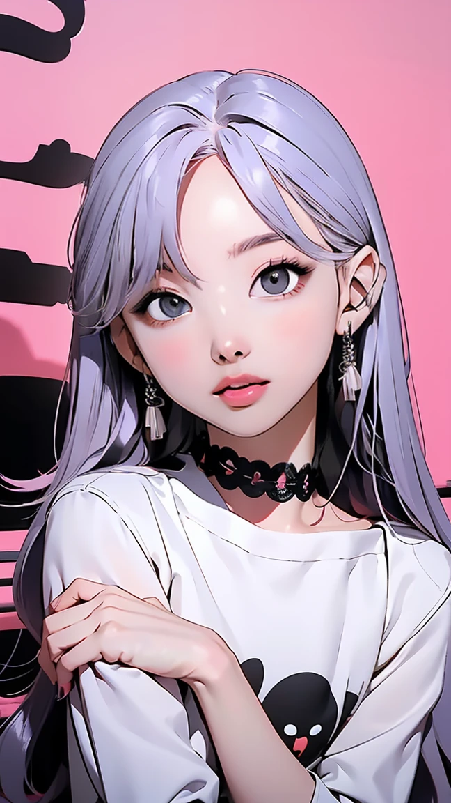 A close-up of a man carrying a coat on the cover of a magazine, Real photo style illustration, Colorful hair， (Off-the-Shoulder)，((low chest))，shirt，erogenous ，8K，Real details，A Masterpiece