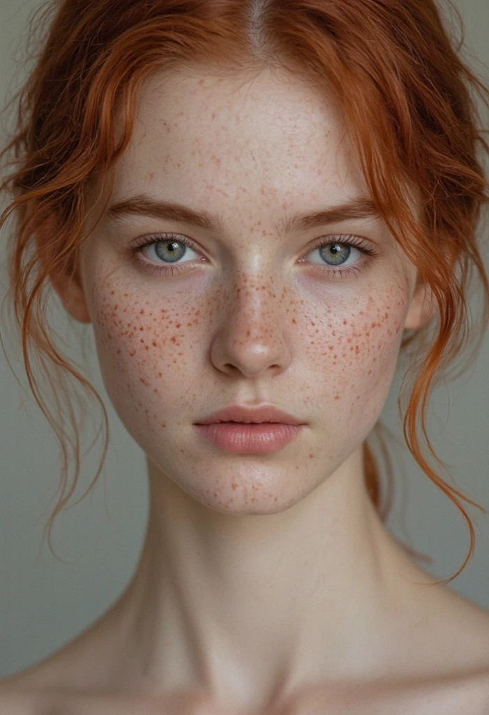 beautiful ginger lady, dark makeup, hyperdetailed photography, soft light, head and breast portrait, cover, best quality, (detailed beautiful face, detail skin texture, ultra-detailed body:1.1), (freckles, eyeliner:1.1)