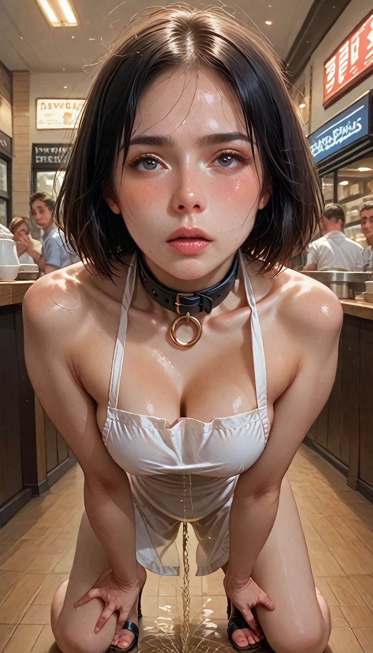 masterpiece, best quality, 1girl, (closeup), 18yo teen, slim, small breast, ((naked breast)), nipple, lode, wasteland, wet, dark, watercolor, ((small breasts:1.6)), ((flat cheast:1.5)), ((topless:1.3))