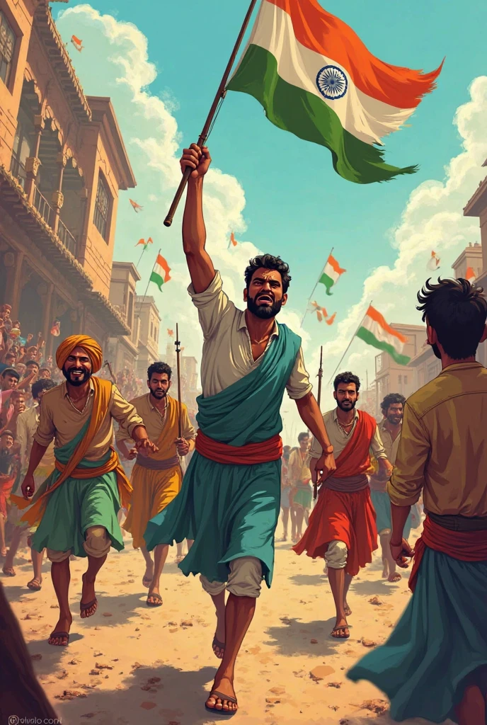 You please make me an image with India's Independence Day with all freedom fighters except Mahatma.Gandhi and jawaharlal nehru