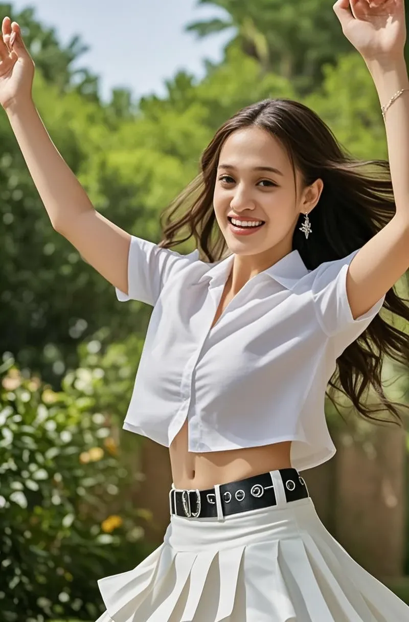 ((Highest quality、high resolution、High resolution、masterpiece、8K:1.3))、One Japanese woman、19-year-old female、whole body、Walking、Direct your gaze this way、Woman with beautiful skin、Beautiful Japanese Women、(Outdoor playground、Earth Ground、Sunny day outdoors:1.1)、Natural light、1 p.m.、Spring sunlight、Detailed face、Detailed eyes、Color Contact Lenses、Dark grey eyes、Thin eyebrows、Narrow Face、Glossy lips、Beautiful nose、((Adidas short sleeve shirt、Shorts、Wearing Adidas sneakers、Adidas Stan Smith:1.1))、Perfect proportions、Beautiful feet、Semi-long brown hair、Beautiful Hair、With a smile