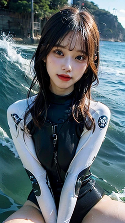 big breasts, Beautiful face, Wetsuit, aqualung, Perfect body, long hair.