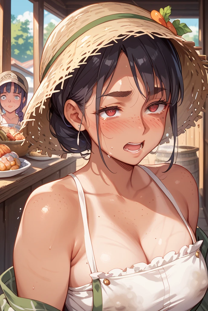 1 girl,NatsunoMinami, (topless,dark blue buruma:1.3),nipples,brown eyes,(upper body:1.3),open mouth, embarrassed ,blush,spread armpit, arms behind head,(spread legs:1.3),(legs up),(cameltoe:1.3),top-quality,Top image quality,in 8K,4K,​masterpiece,ultra-detailliert,Beautiful、ultra-quality, best quality,high resolution, ultra-detailed,game cg,dutch angle,beautiful detailed eyes,five fingers,a beauty girl,wet,open mouth,Navel, abs, big breasts,