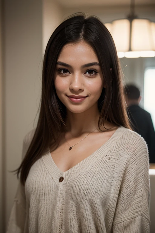 She is a woman of average height, approximately 1,65m tall, with a slender, well-proportioned figure. His hair is dark brown, slightly wavy, cut at shoulder length, with some discreet gray strands that add a touch of maturity to your look. Your oval face is marked by soft, expressive features., with large, brown eyes that convey calm and vivacity at the same time. Eyebrows are naturally arched, giving you a serene appearance.

Her skin is clear and well cared for, with few visible wrinkles around the eyes and mouth, demonstrating an active and healthy life. His smile is warm and welcoming, lighting up her face when she expresses herself with joy. She usually wears light makeup, highlighting your features without exaggeration.

As far as style is concerned, she prefers comfortable and elegant clothes, opting for neutral colors like shades of blue, gray and black, that complement your skin and hair. His style is casual, but sophisticated, reflecting your practical and modern personality.

In terms of personality, she is a friendly and empathetic person, with an easy smile and a calm way of speaking. professionally, she is dedicated and ambitious, with an established career that reflects your determination and skills.





