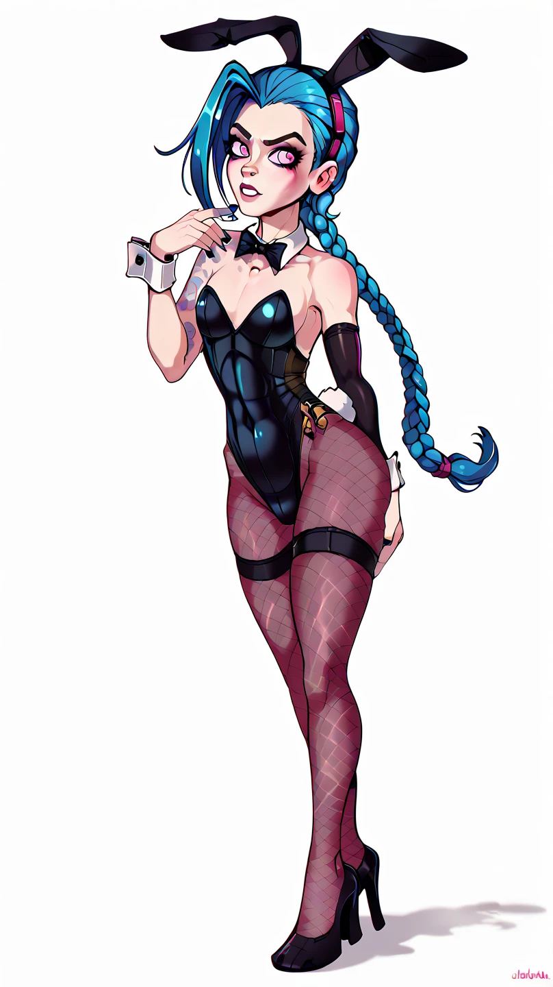 8K, High quality, married, Beautiful, Bright, Eye Highlights, Sexy, Erotic, beautiful line art, light blue skin, Blue and orange gradient ear fins, Bunny Girl, Bunny suit, Net tights on the legs, lying on bed,