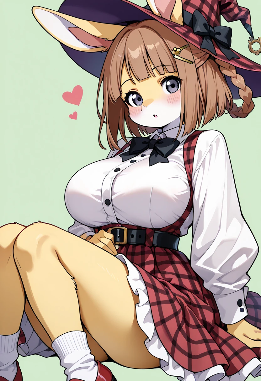 1 girl、High resolution、masterpiece、(Arena - DQ4、DQ4-Arena、Orange Hair)、smile、Squat with your legs apart、Leaning forward、Big uscular、Thick thighs、、Outdoor、grassland、Grass grows、Navy blue hat、Cape、Yellow Mini Dress、boots、(((細かい装飾が施された性的なBlack panties)))、shot of her from below、Black panties、Black bra、Too big breasts、Too big butt